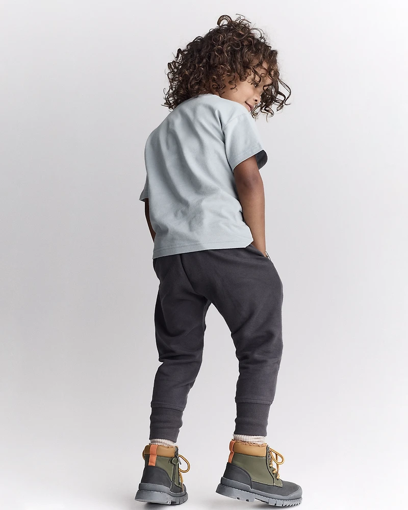 Toddler Short-Sleeve Relaxed Graphic Tee - Light Blue