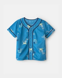 Baby Boy Dinosaur Mesh Jersey - Blue