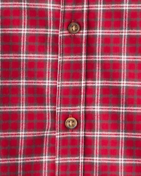 Toddler Boy Plaid Cotton Long-Sleeve Button-Down Shirt - Red