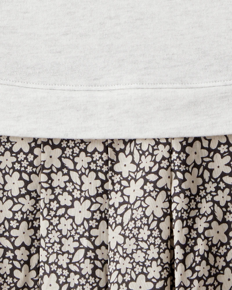 Kid Floral Sweatshirt Dress