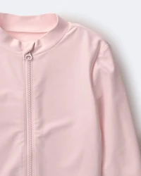 Toddler Full-Zip Long-Sleeve Rashguard - Blush