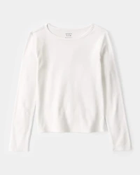 Girls 2-Piece Long-Sleeve Tee & Plaid Dress Set