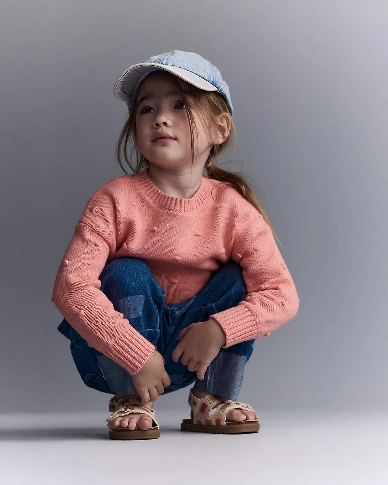 Toddler Girl Popcorn Sweater