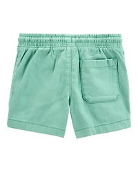 Toddler Pull-On Twill Shorts - Turquoise