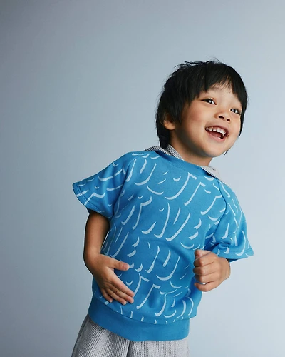 Toddler Raglan Tee Otter Avenue Print - Turquoise