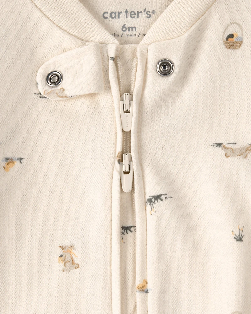 Baby Easter Bunny 100% Cotton Sleeper -Cream