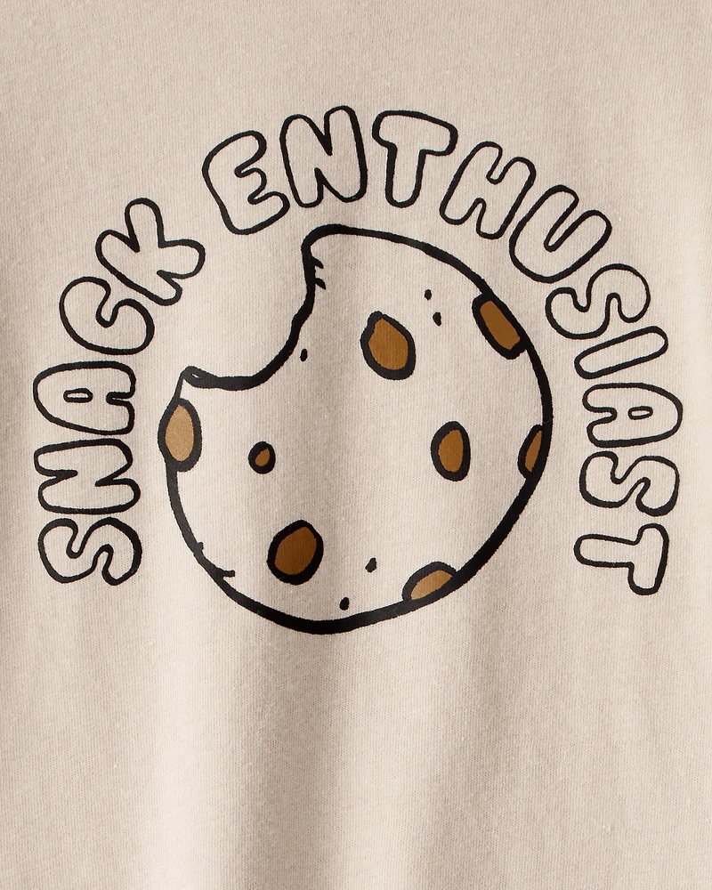 Toddler Boy Snack Enthusiast Long-Sleeve Graphic Tee - Tan