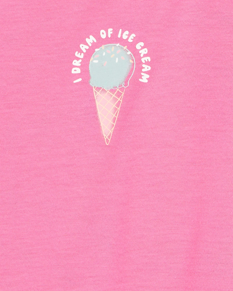 Girls 2-Pack Ice Cream Floral Nightgowns - Pink