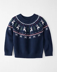 Toddler Organic Cotton Fair Isle Sweater Knit Pullover
