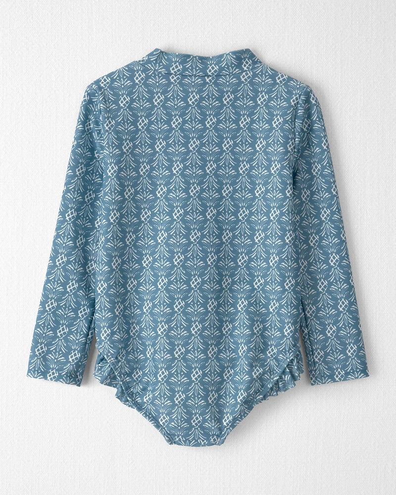 Toddler Girl Recycled Ruffle Swimsuit Bloom Lagoon