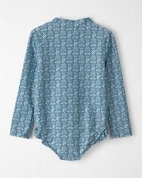 Toddler Girl Recycled Ruffle Swimsuit Bloom Lagoon