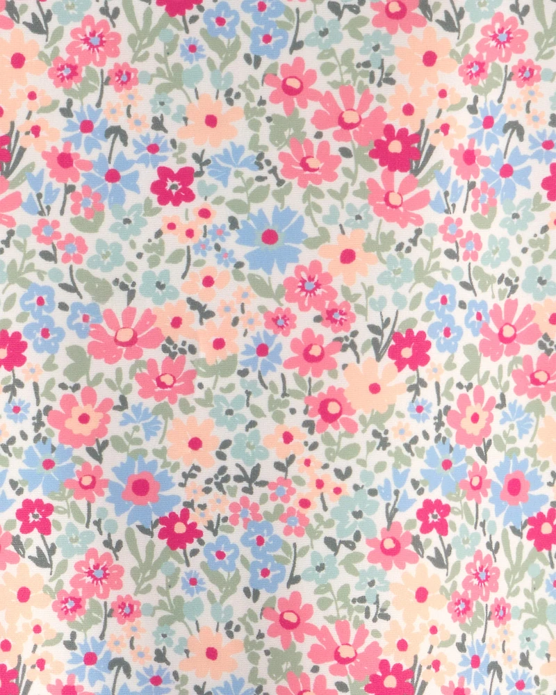 Toddler Girl Recycled Rashguard Swimsuit Meadow Mix Print