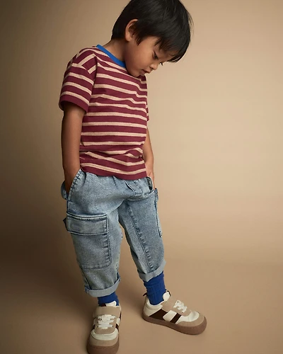 Toddler Boy Cargo Pant Avenue Wash - Heather Grey/Blue