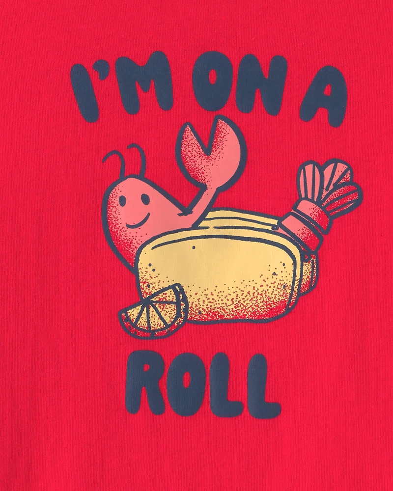 Toddler 'I'm on a Roll' Lobster Graphic Tee - Red