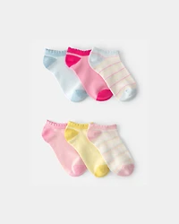 Girls 6-Pack No Show Socks