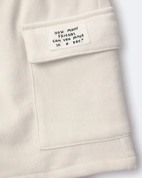 Toddler Boy Cargo Short with Pockets - Cream