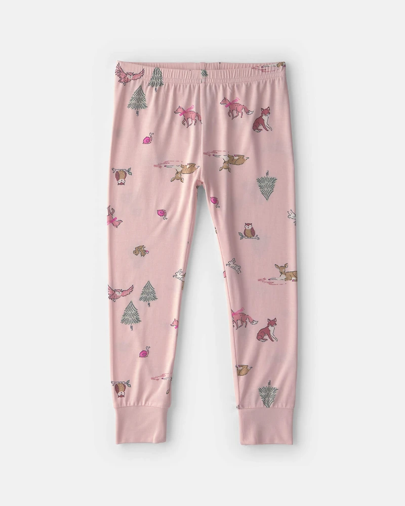 Toddler Girl 2-Piece Woodland PurelySoft™ Snug Fit Pyjama Set - Pink