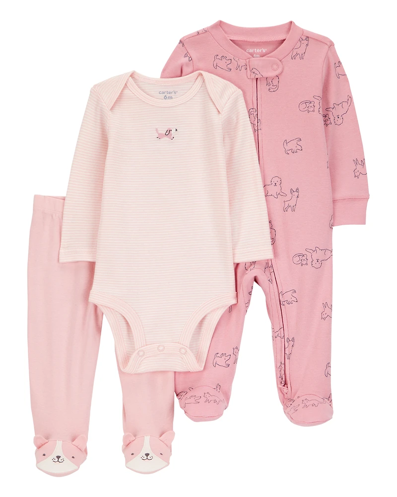 Baby Girl 3-Piece Puppy Multi-Piece Set