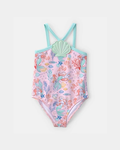 Toddler Girl Disney© Ariel 1-Piece Swimsuit - Pink