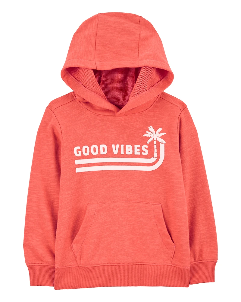 Toddler Palm Tree Knit Hoodie - Orange