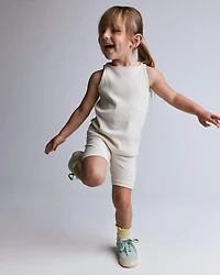 Toddler Girl Ribbed Playtime Tank - Cream