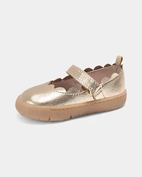 Baby Girl Every Step® First Walker Shiny Dress Shoes - Gold