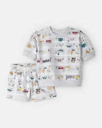 Baby Boy 2-Piece ©Disney/Pixar Cars Top & Short Set - Grey