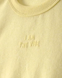 Baby Girl 'I Am The Vibe' French Terry Pullover Sweatshirt - Yellow