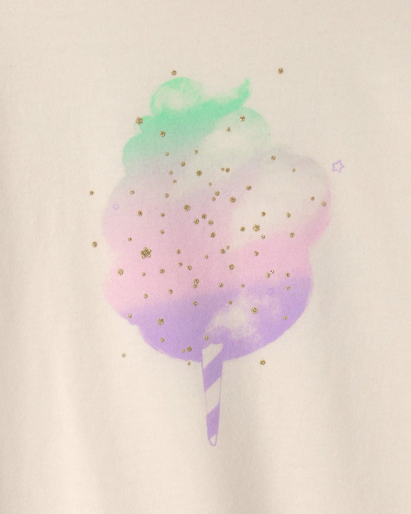 Girls Cotton-Candy Graphic Tee - Cream