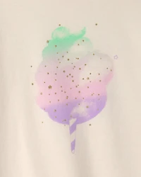 Girls Cotton-Candy Graphic Tee - Cream