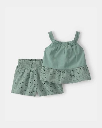 Baby Girl 2-Piece Tank Top & Short Set