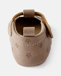 Baby Girl Star Mary Jane Shoes - Brown