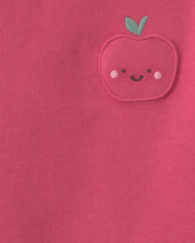 Toddler Girl 2-Piece Apple French Terry Long-Sleeve Top & Skort Set - Pink