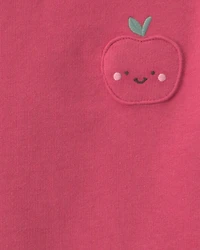 Toddler Girl 2-Piece Apple French Terry Long-Sleeve Top & Skort Set - Pink