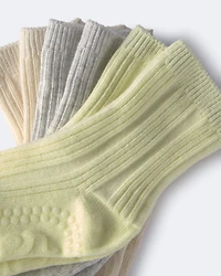 Toddler 3-Pack Crew Socks - Cream/Heather Grey/Yellow
