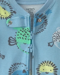 Baby Boy Pufferfish 100% Cotton 2-Way Zip 1-Piece Pyjama - Blue