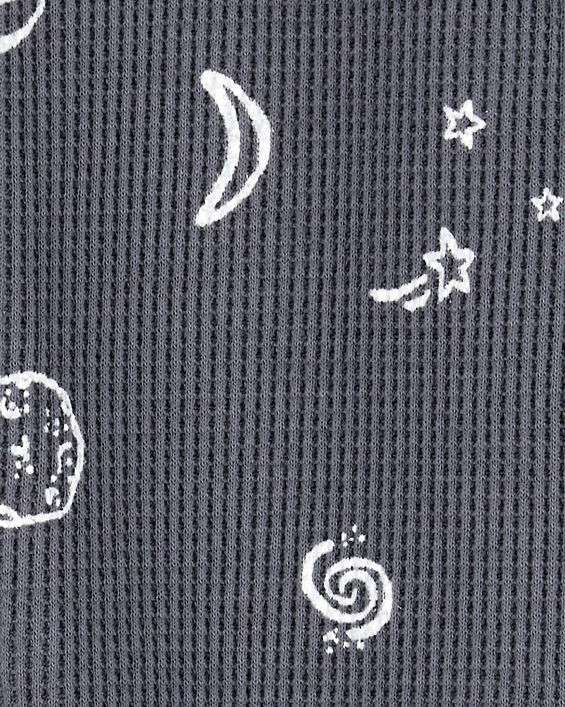 Baby Boy Space Print 2-Way Zip Thermal Sleeper