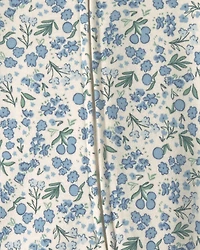 Baby Girl Floral 100% Cotton 2-Way Zip Sleeper - Blue/Ivory