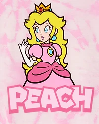 Kid Super Mario Bros™ Princess Peach Print Loose Fit 2-Piece Pyjamas - Pink