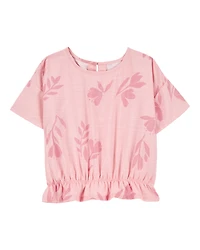 Kid Floral Cinched Top - Pink