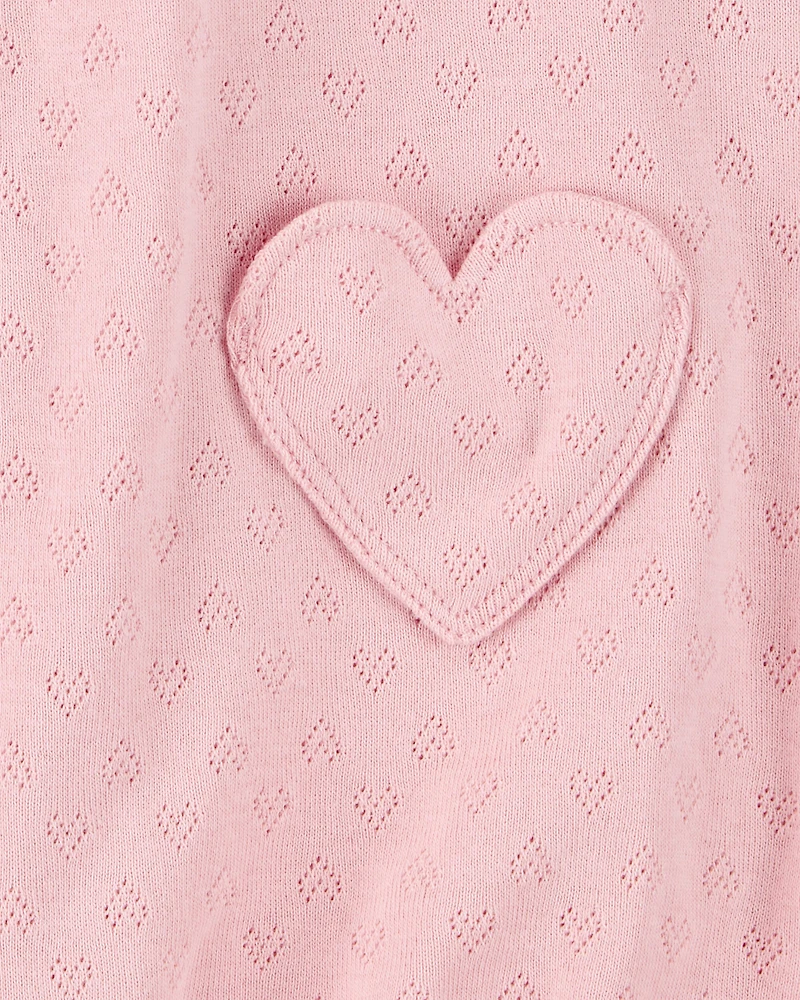 Baby Heart Pockets Cotton Romper