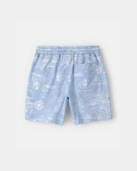 Boys Tropical Beach Knit Shorts - Blue