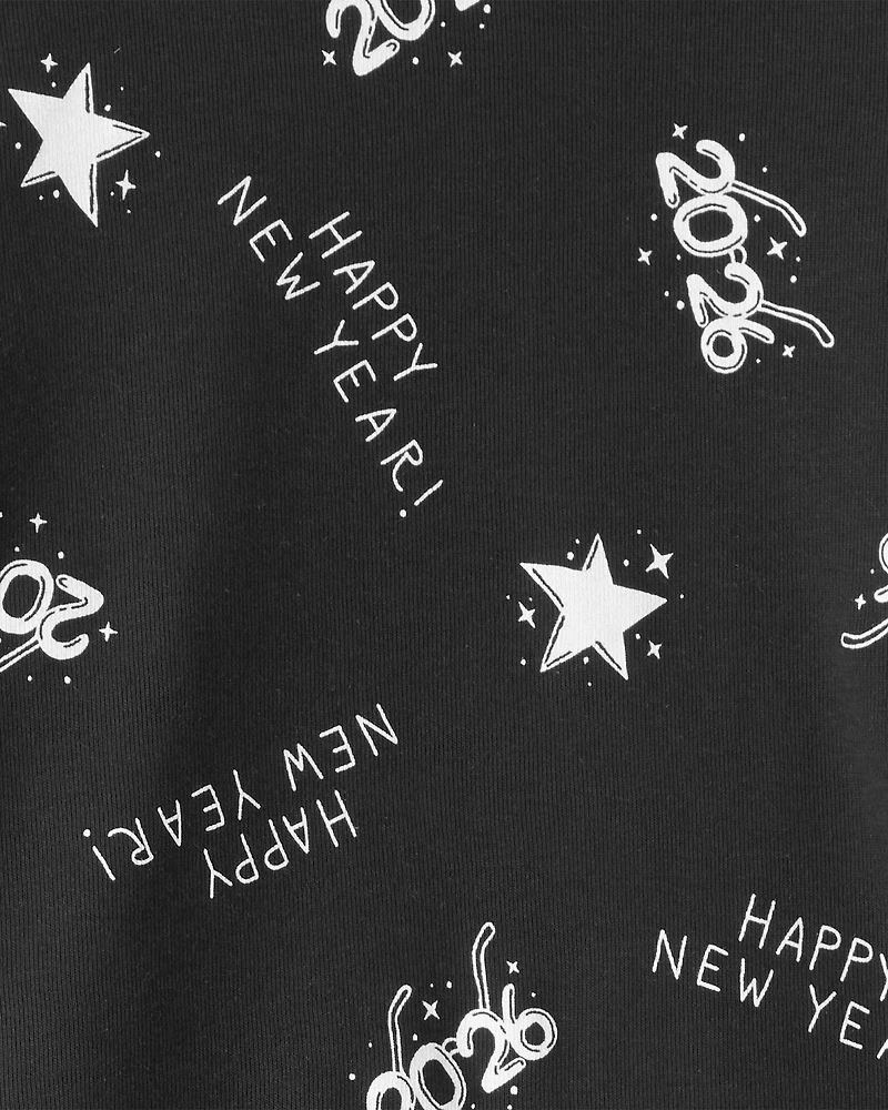 Baby New Years Snug Fit 2-Piece Pyjamas - Black