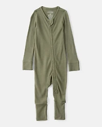 Baby Boy Solid 2-Way Zip PurelySoft Sleeper - Green