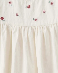 Girls Organic Cotton Floral Print Long-Sleeve Top