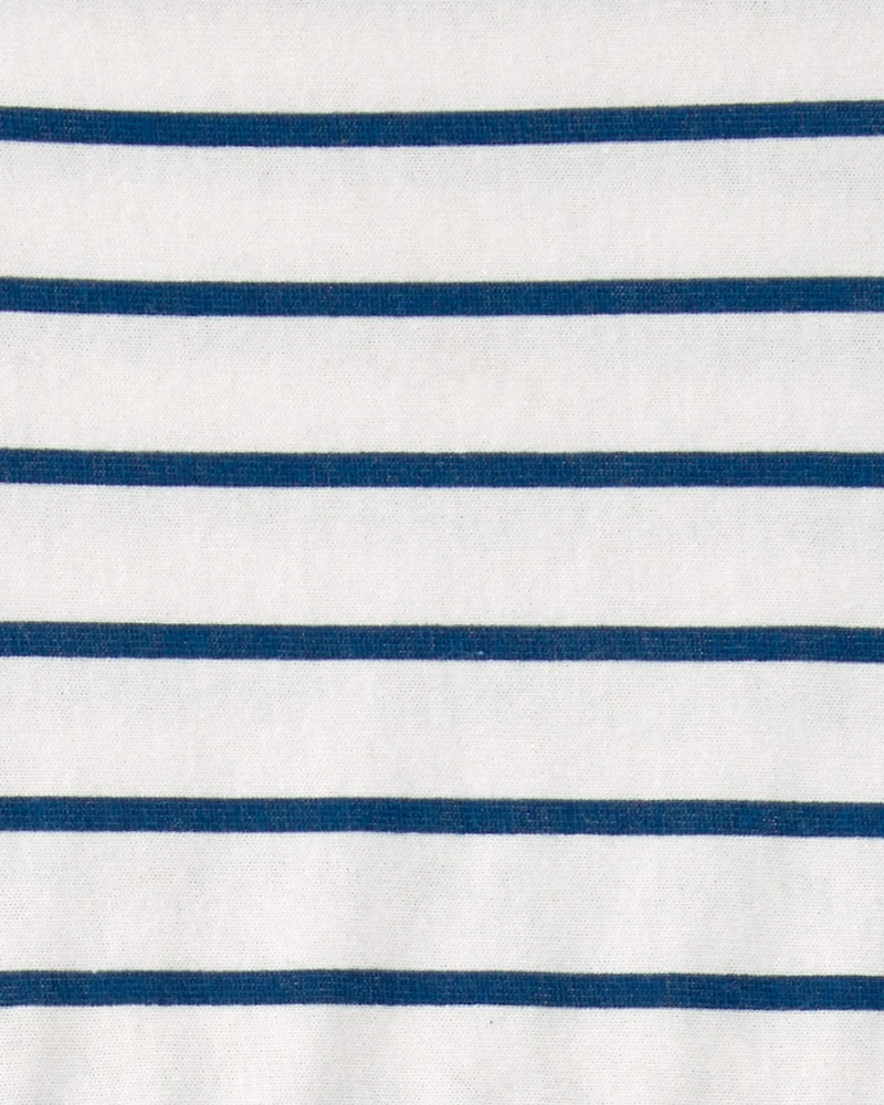 Baby Girl Striped Short-Sleeve Dress - Blue/Ivory