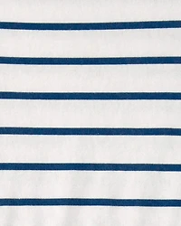 Baby Girl Striped Short-Sleeve Dress - Blue/Ivory