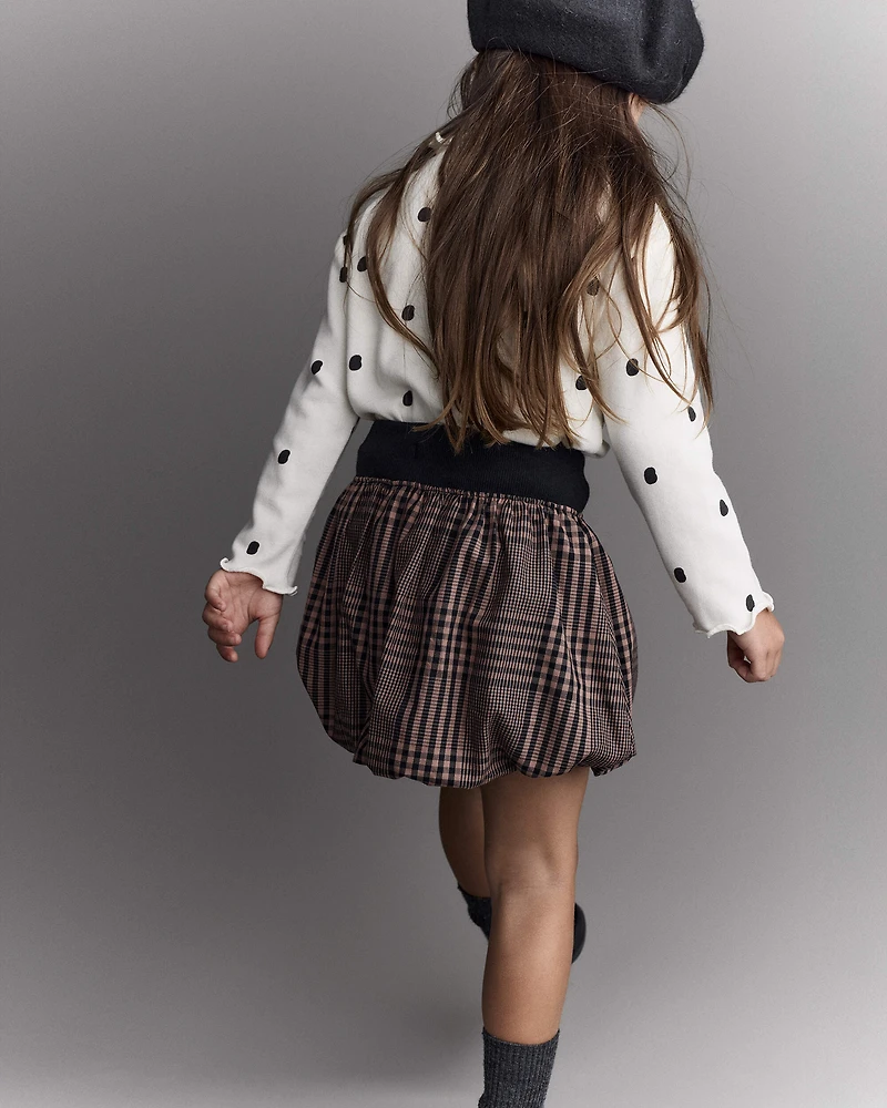 Toddler Girl Polka Dot Mock Neck Long-Sleeve Top - Ivory