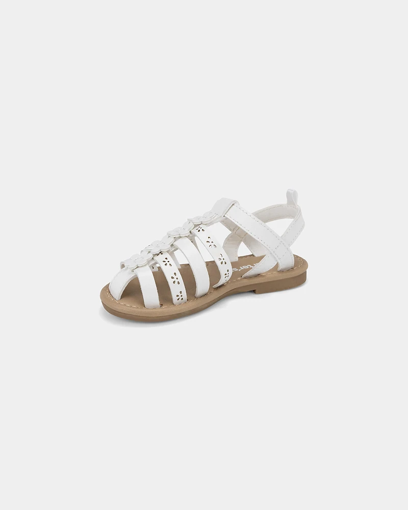 Toddler Girl Floral Sandals - White