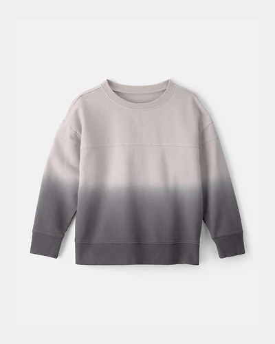 Boys Ombre French Terry Pullover Sweatshirt - Grey